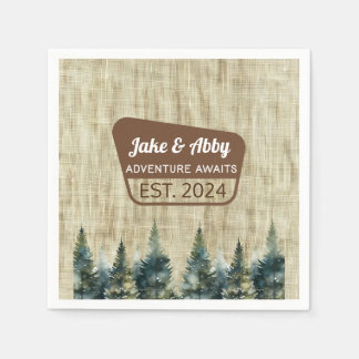 Personalisierter Pine Tree Outdoor Nationalpark Serviette