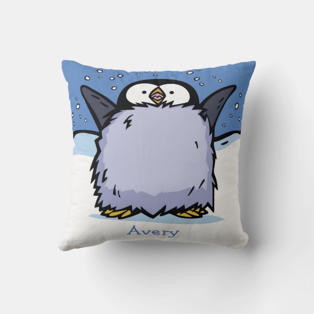 Personalisierter Pinguin-Kick Nahes Aufkissen Kissen (Rückseite)