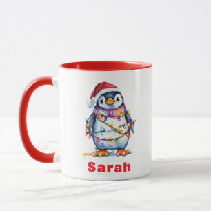 Personalisierter Pinguin Weihnachten Individuelle  Tasse