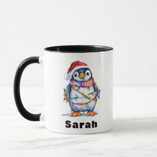 Personalisierter Pinguin Weihnachten Individuelle Tasse