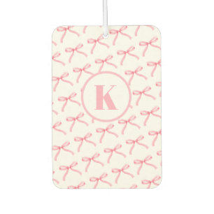 Personalisierter Pink Bow Monogram Air Freshener Autolufterfrischer