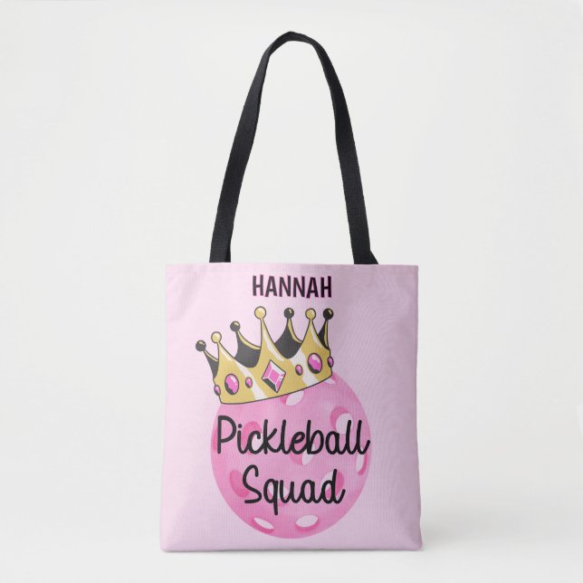 Personalisierter Pink Crown Pickleball Squad Tasche (Vorderseite)