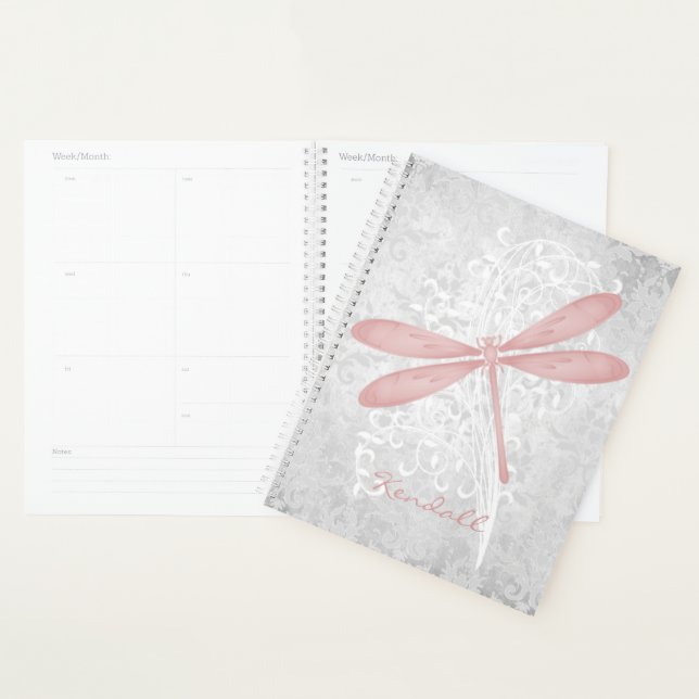 Personalisierter Pink Dragonfly-Planer Planer (Anzeige)