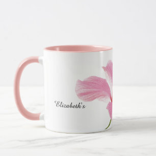 Personalisierter Pink-Hibiskus-Kaffee/Tee-Tasse Tasse