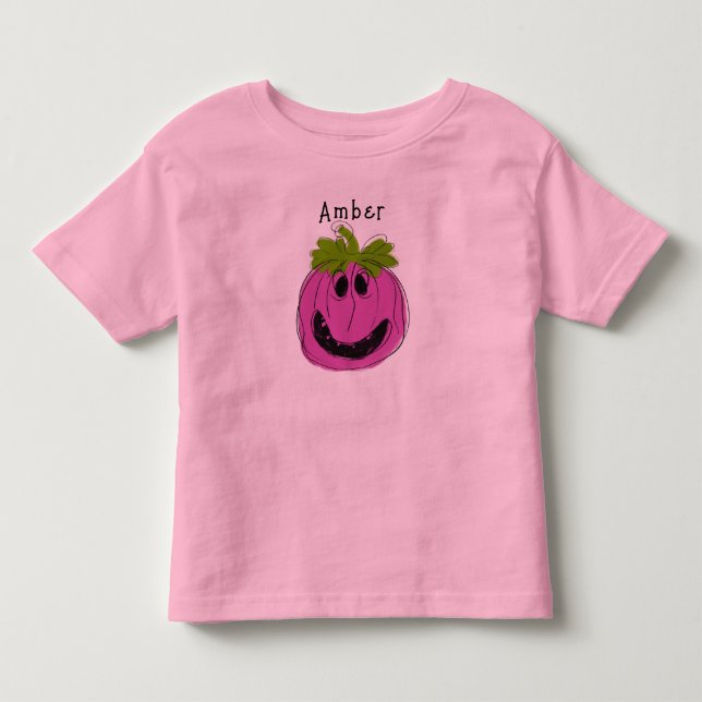 Personalisierter Pink-Kleinkind Halloween-T - Shir Kleinkind T-shirt (Vorderseite)