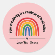 Personalisierter Pink-Regenbogenherzbelohnung