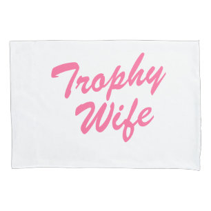 Personalisierter Pink-Trophäe-Ehefrau-Kissen für Kissenbezug