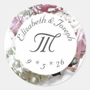 Personalisierter Pink und Weiß Blumenkuchen Pop Runder Aufkleber