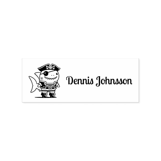 Personalisierter Piratenhai Gummistempel (Prägung)
