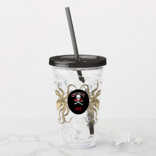 Personalisierter Piratenkapitän Acryltrinkbecher