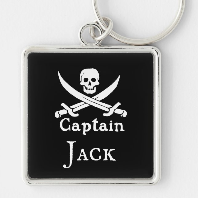 Personalisierter Piratenkapitän Schlüsselanhänger (Vorne)