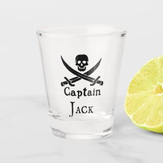 Personalisierter Piratenkapitän Schnapsglas