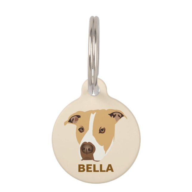 Personalisierter Pit Bull Dog Haustiermarke (Vorderseite)