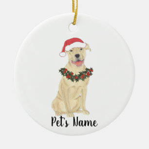 Personalisierter Pitbull-Staffy (Fawn Tan Cream) Keramik Ornament