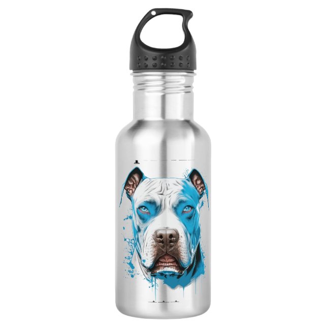 Personalisierter Pitbull-Vater Edelstahlflasche (Vorderseite)