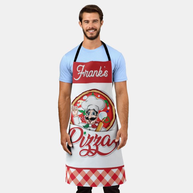 Personalisierter Pizza Koch  Schürze (Getragen)