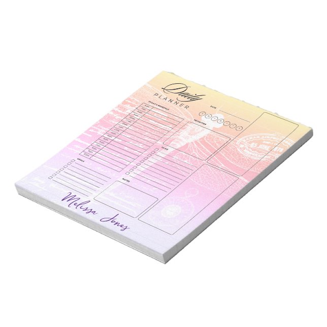 Personalisierter Planer für den Gradientengraben Notizblock (Rotiert)