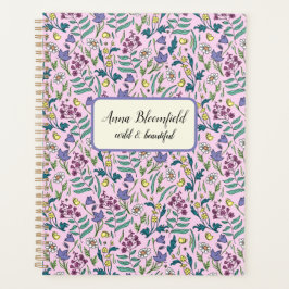 Personalisierter Planer mit Wildblumen