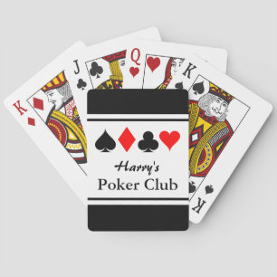 Personalisierter Poker-Club mit Anzügen Spielkarten