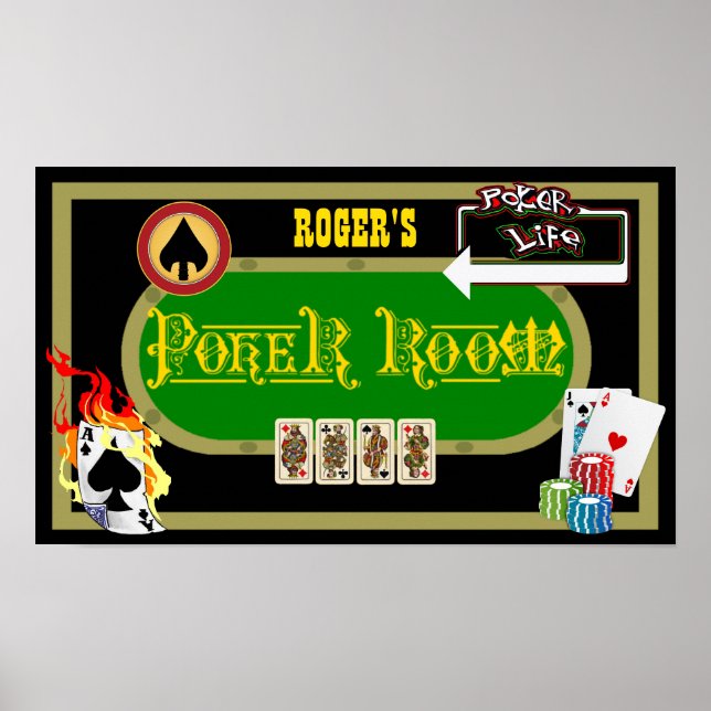 Personalisierter Poker Zimmerdekor Poster (Vorne)