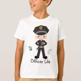 Personalisierter Polizeibeamter für Mädchen - Rech T-Shirt