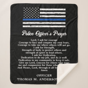 Personalisierter Polizeibeamter Gebet Thin Blue Li Sherpadecke