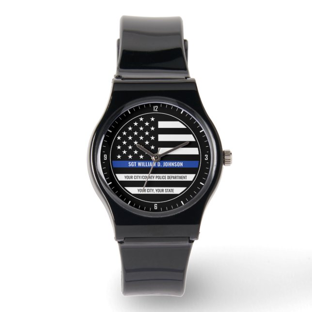 Personalisierter Polizeibeamter - Rechtsdurchsetzu Armbanduhr (Vorderseite)