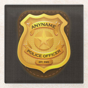 Personalisierter Polizeibeamter Sheriff Polizist N Glasuntersetzer