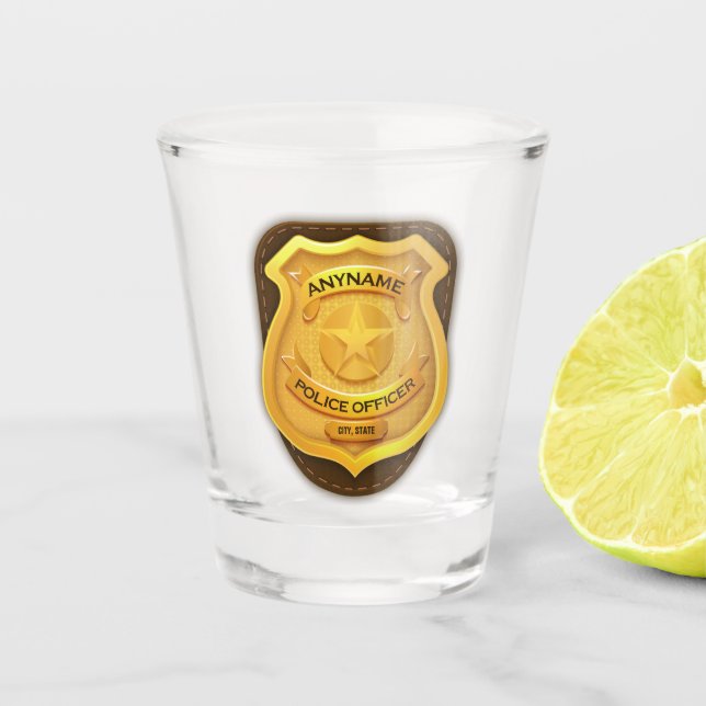 Personalisierter Polizeibeamter Sheriff Polizist N Schnapsglas (Vorderseite)