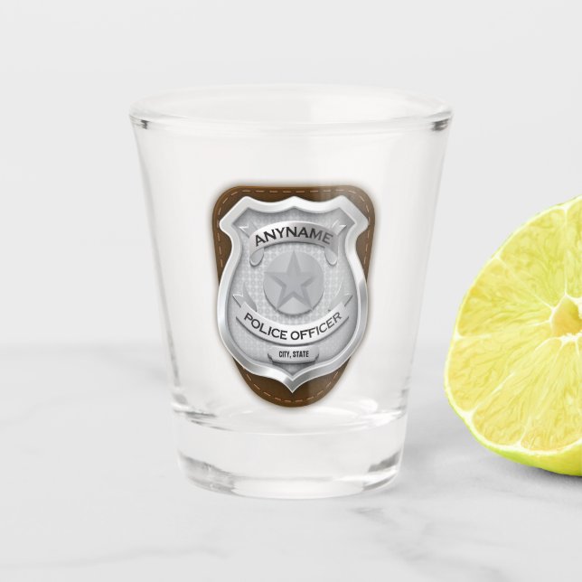 Personalisierter Polizeibeamter Sheriff Polizist N Schnapsglas (Vorderseite)