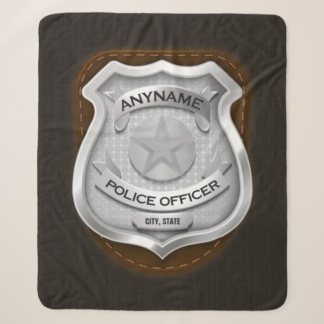 Personalisierter Polizeibeamter Sheriff Polizist N Sherpadecke (Vorderseite)