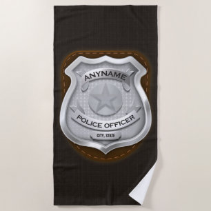 Personalisierter Polizeibeamter Sheriff Polizist N Strandtuch