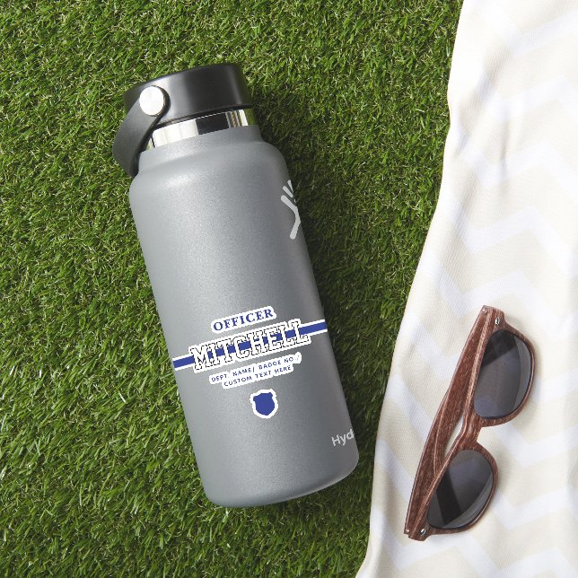 Personalisierter Polizeibeamter Thin Blue Line Aufkleber (HydroFlask Insitu)