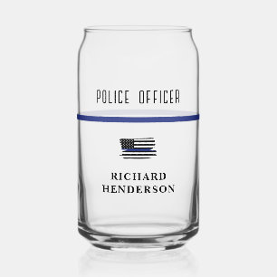Personalisierter Polizeibeamter Thin Blue Line Dosenglas