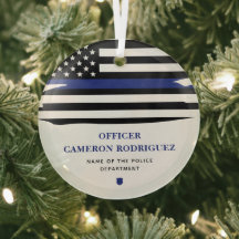 Personalisierter Polizeibeamter Thin Blue Line-Fla