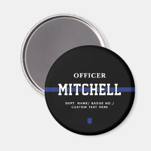 Personalisierter Polizeibeamter Thin Blue Line Magnet