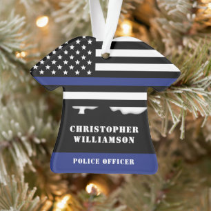 Personalisierter Polizeibeamter Thin Blue Line US- Ornament