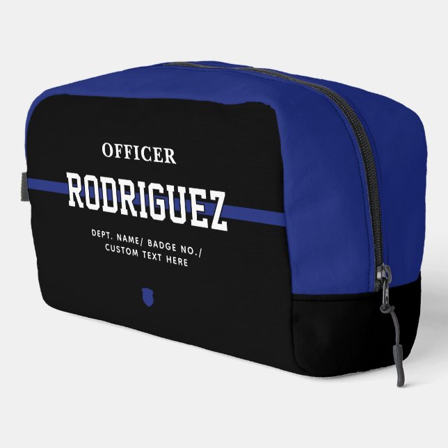 Personalisierter Polizeibeamter Thin Blue Line Waschbeutel (Rechte Ecke)