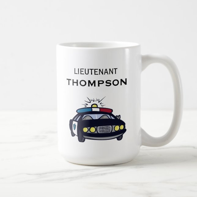 Personalisierter Polizeileutnant Kaffeetasse (Rechts)