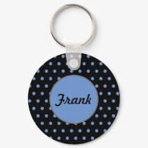 Personalisierter Polka Dot Schlüsselanhänger (Blac
