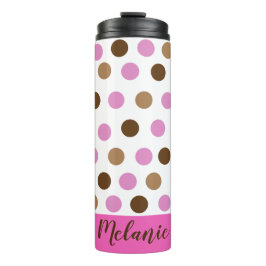 Personalisierter Polka-Dot-Thermaltumor Thermosbecher