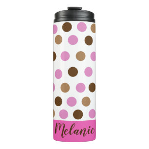 Personalisierter Polka-Dot-Thermaltumor Thermosbecher