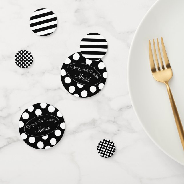 Personalisierter Polka-Dot und Streifen-Tischkonfe Konfetti (Gruppe)