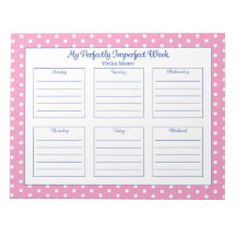Personalisierter Polka Dot Weekly Planer Notepad