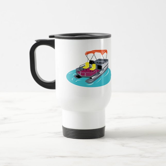 Personalisierter Pontoon Boat Travel Mug Reisebecher (Links)