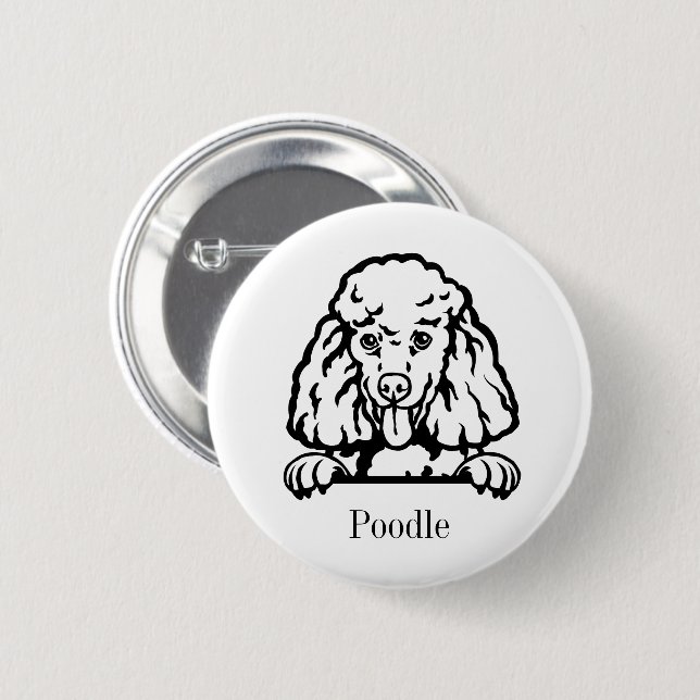 personalisierter Poodhund Button (Vorne & Hinten)