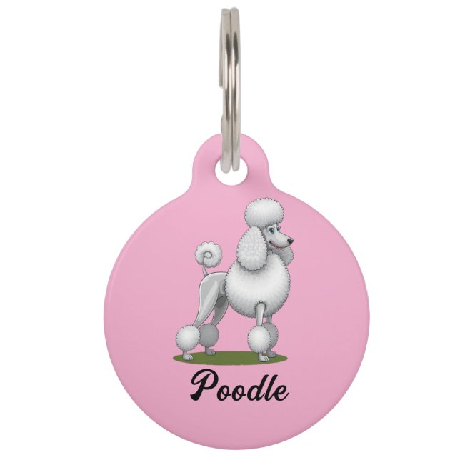 Personalisierter Poodle Hund Haustiermarke (Vorderseite)