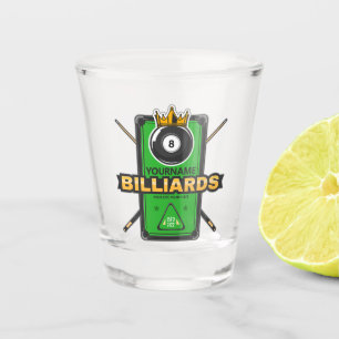 Personalisierter Pool Hall NAME 8 Ball Crown Billi Schnapsglas