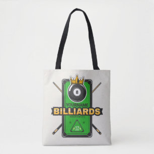 Personalisierter Pool Hall NAME 8 Ball Crown Billi Tasche