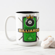 Personalisierter Pool Hall NAME 8 Ball Crown Billi